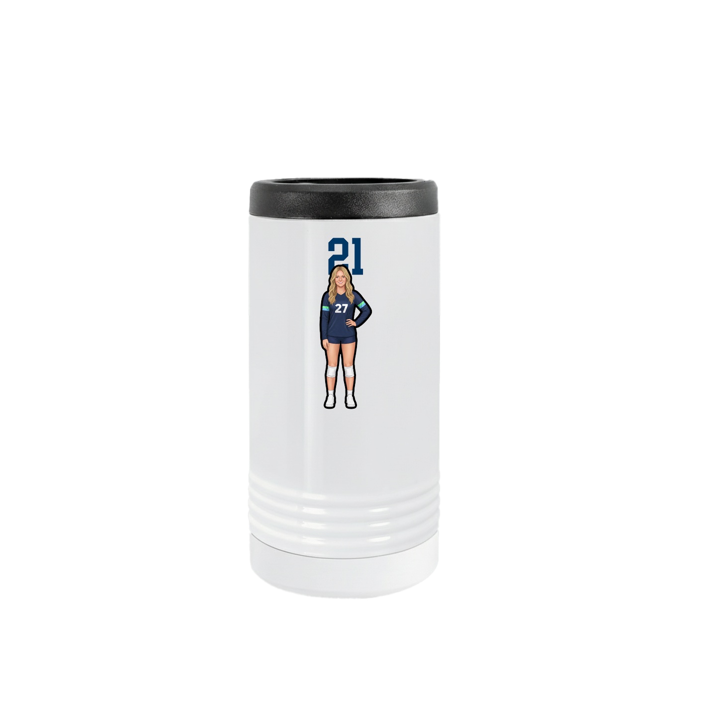 Slim Beverage Holder — Number Top in White