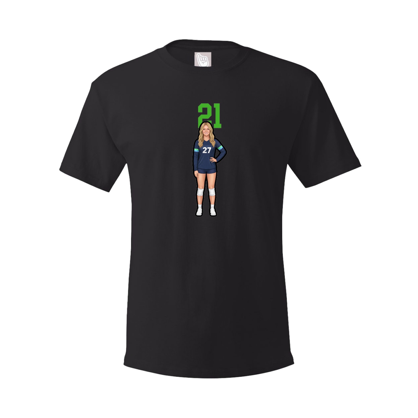 Youth Tee — Number Top in Black