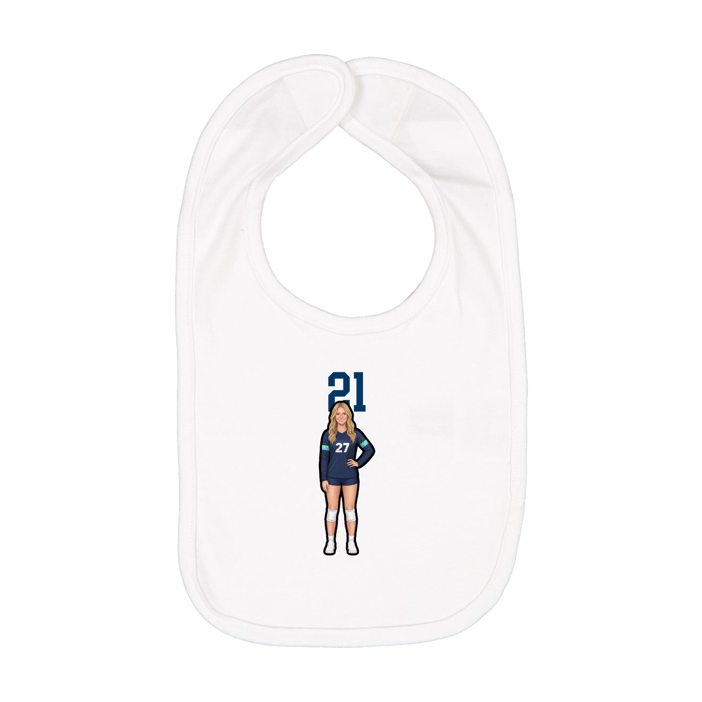 Infant Bib — Number Top in White