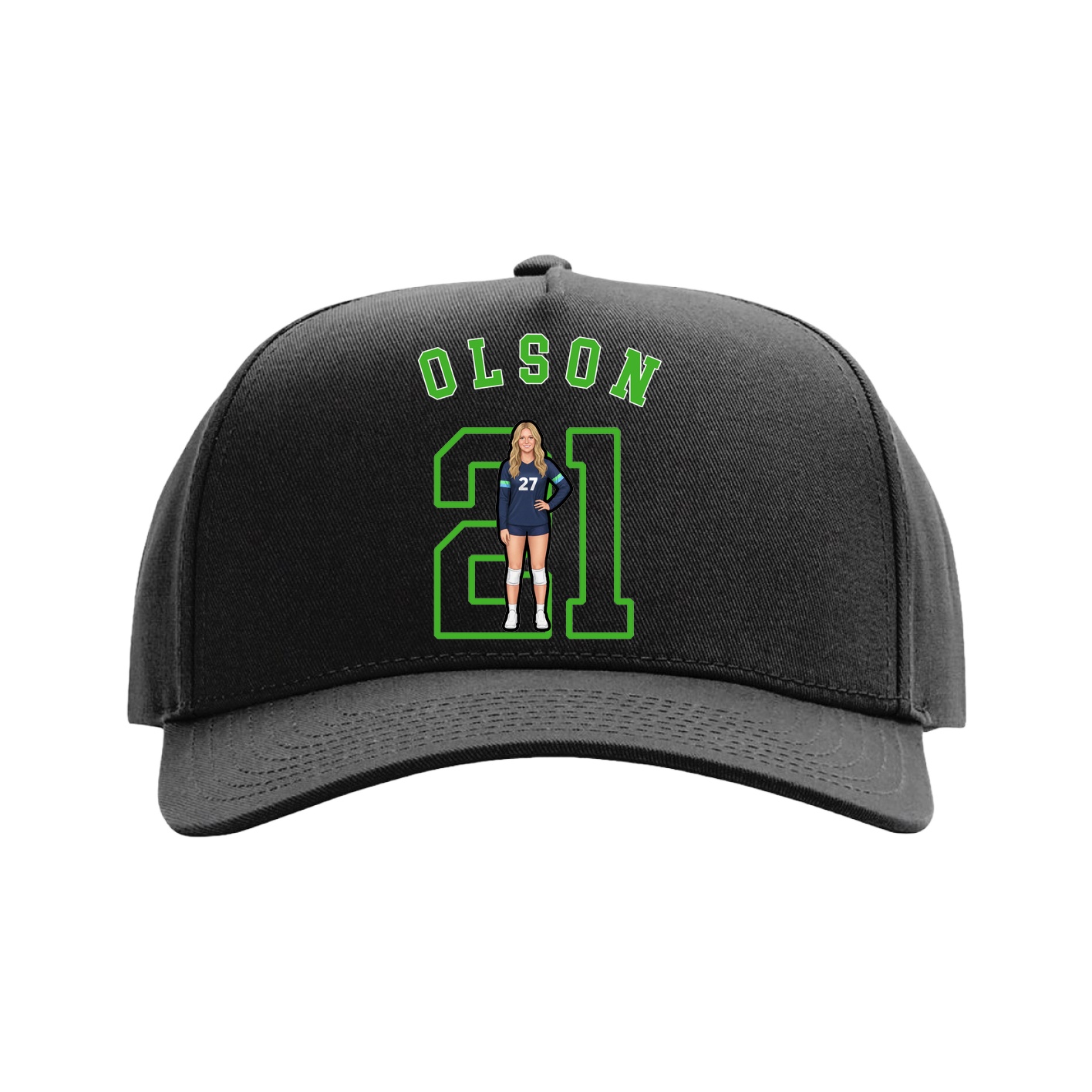 Full Fabric Five-Panel Champ Cap — Shirsey Arch in Black