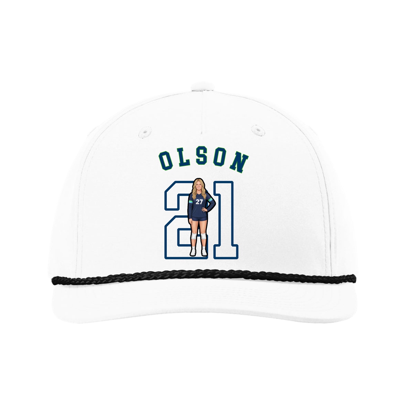 Five-Panel Classic Rope Cap — Shirsey Arch in White