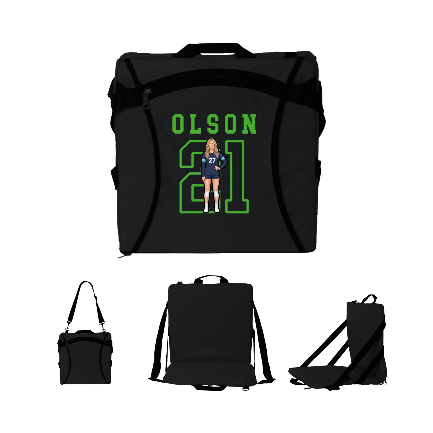 Folding Stadium Seat — Shirsey in Black