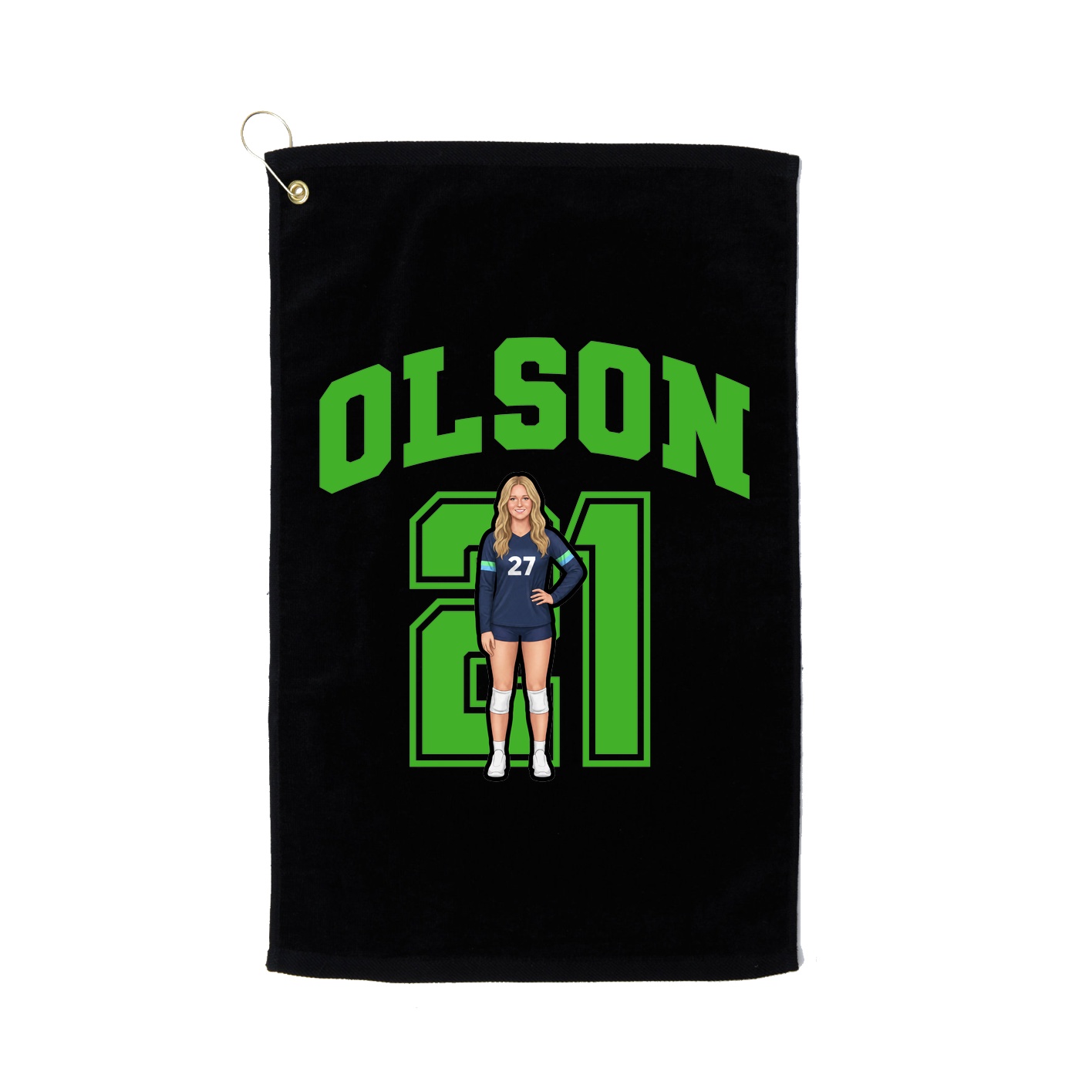 Golf Towel — Number in Black