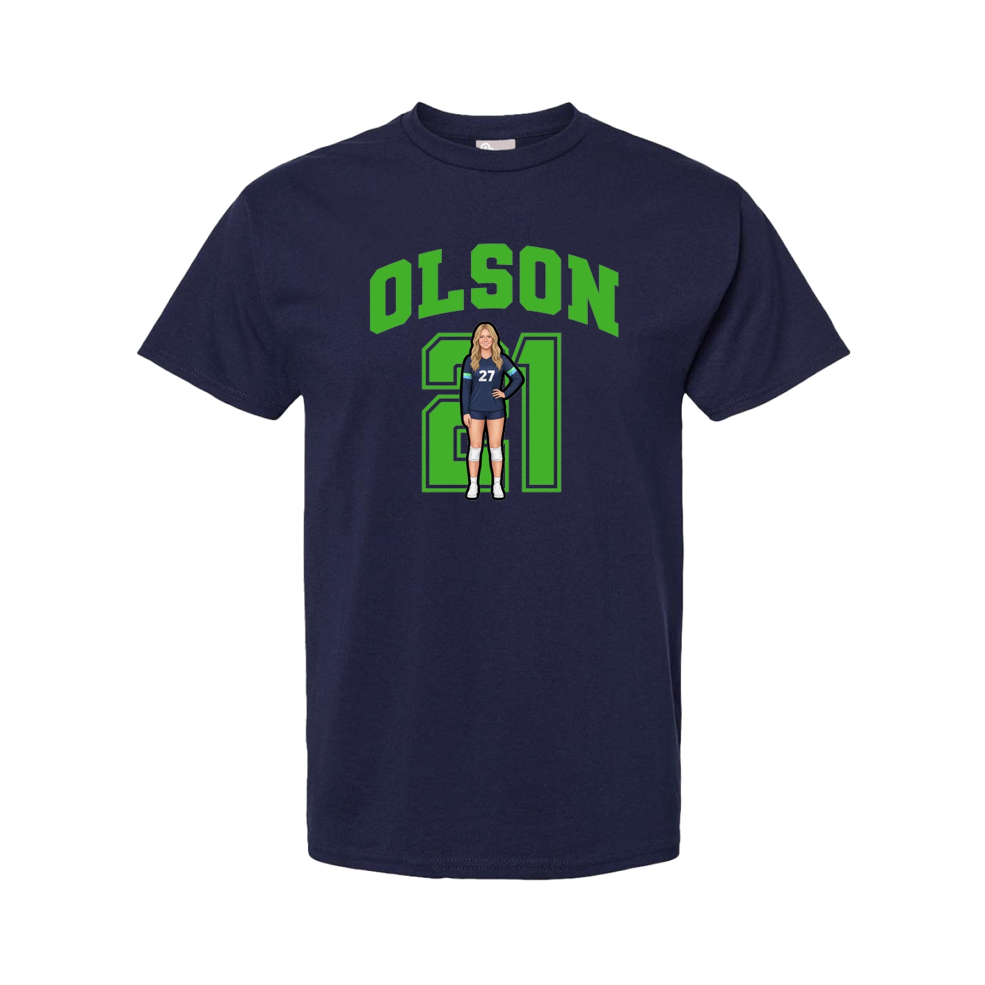 Youth Tee — Number in Navy