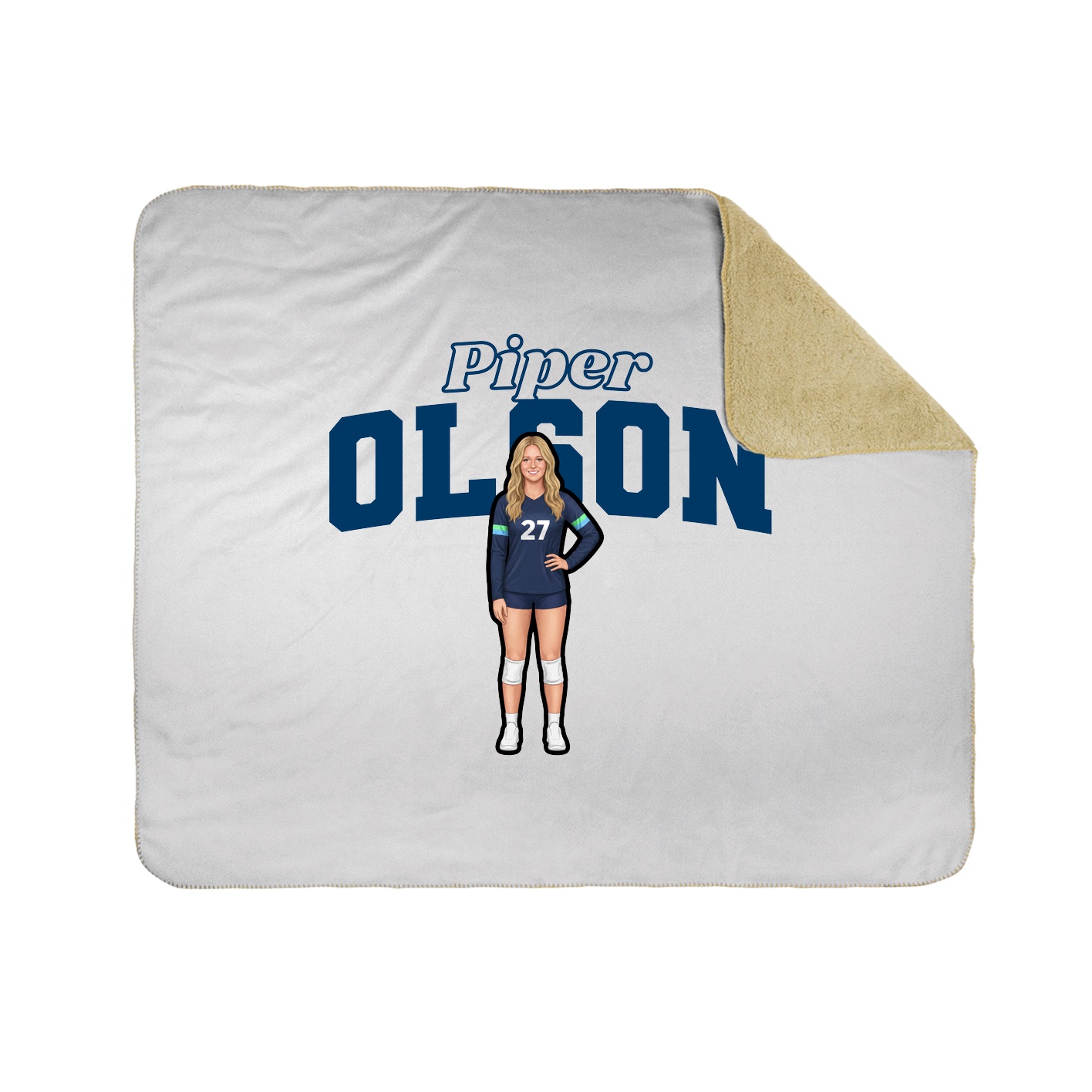 Throw Blanket — Name Arch in White