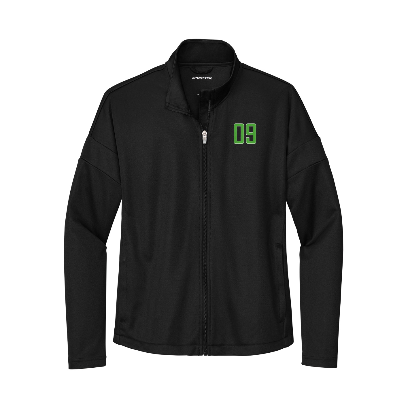 Womens Team Travel Full-Zip Jacket — Front Shirsy in Black