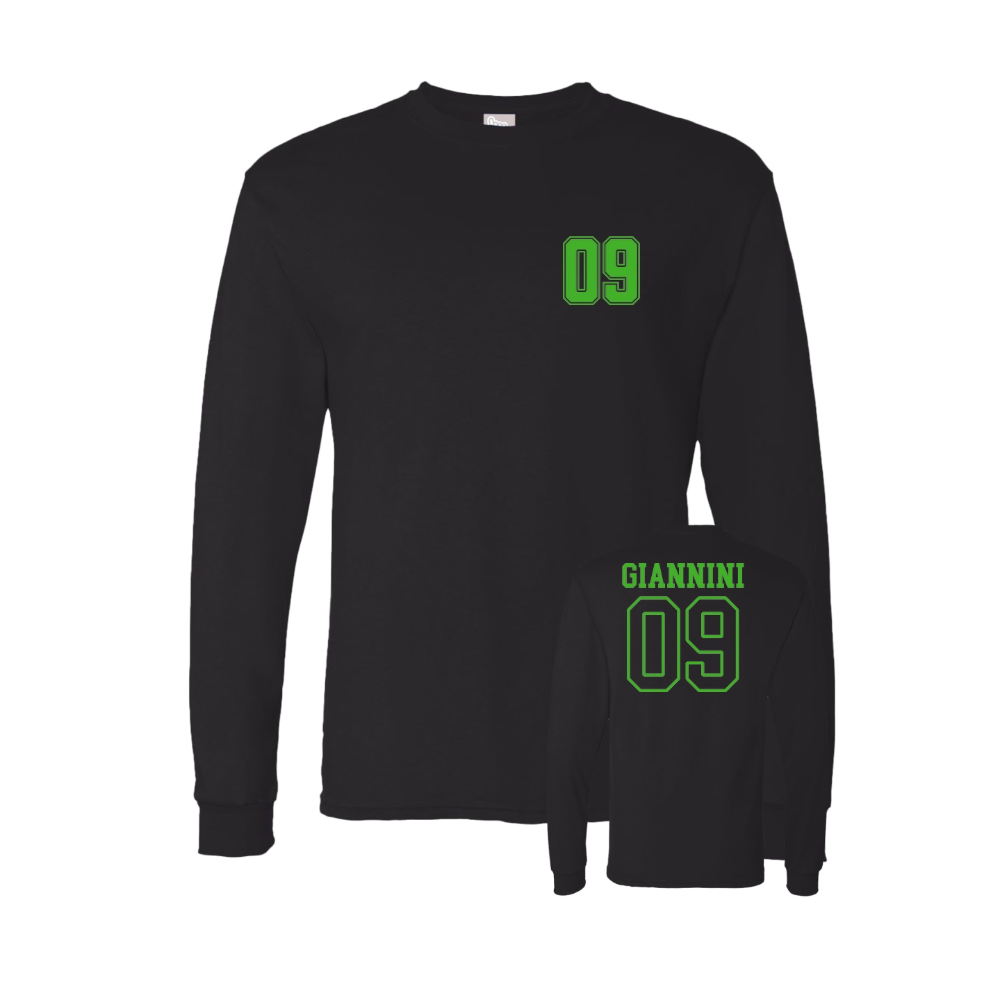 Long Sleeve Tee — Chest Back in Black