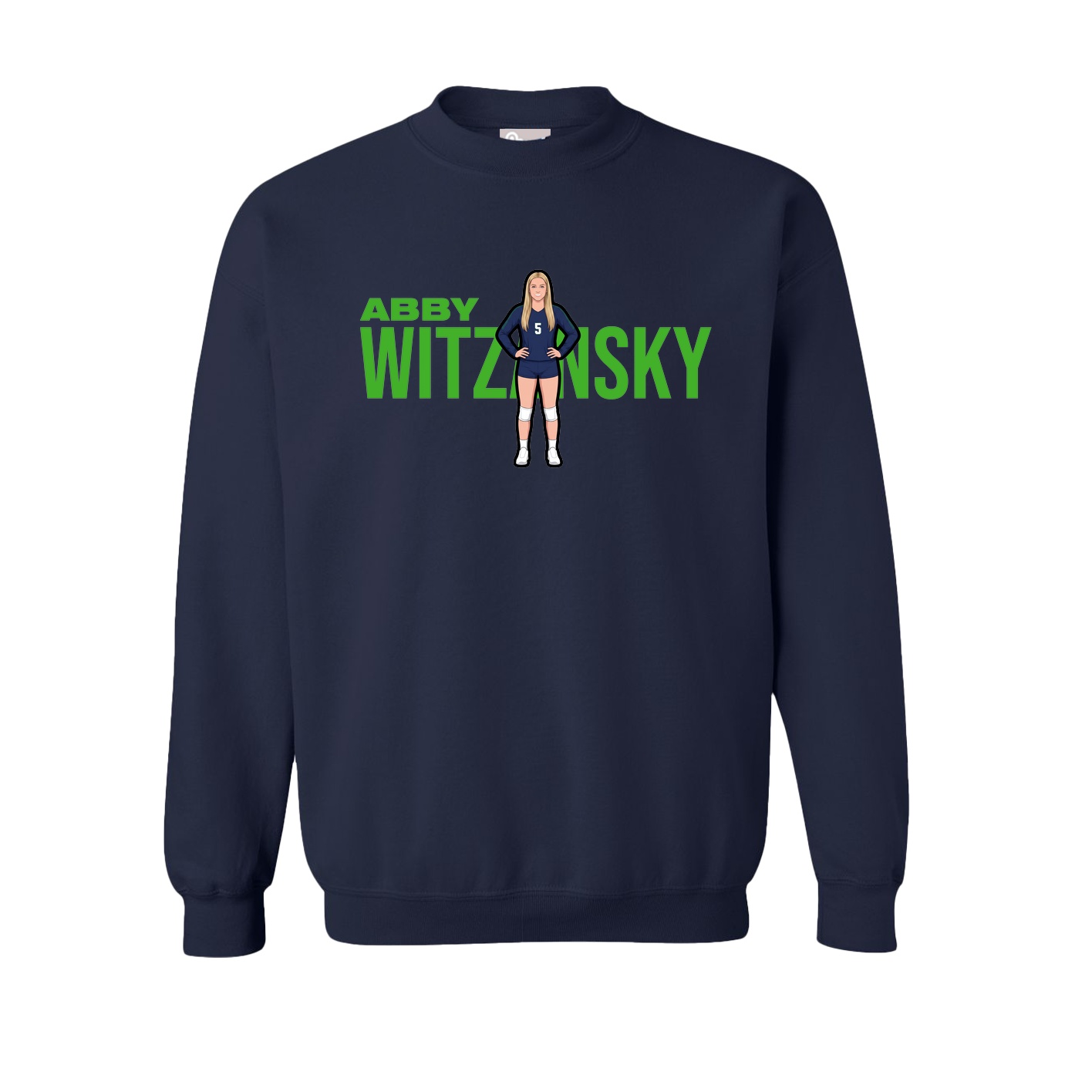 Fleece Crew — Player Name in Navy