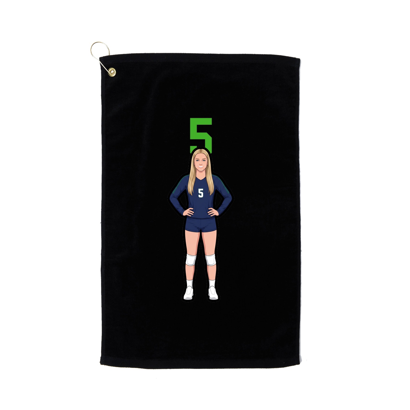 Golf Towel — Number Top in Black
