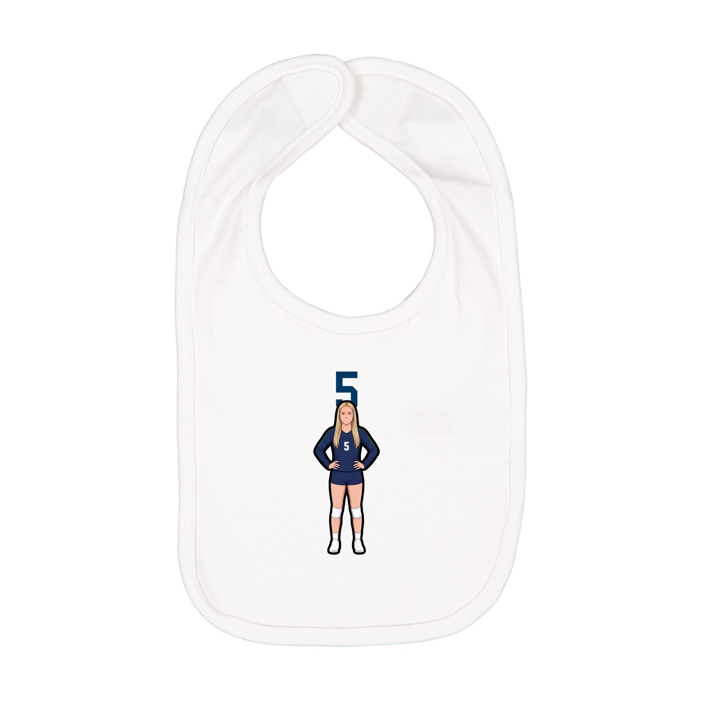 Infant Bib — Number Top in White