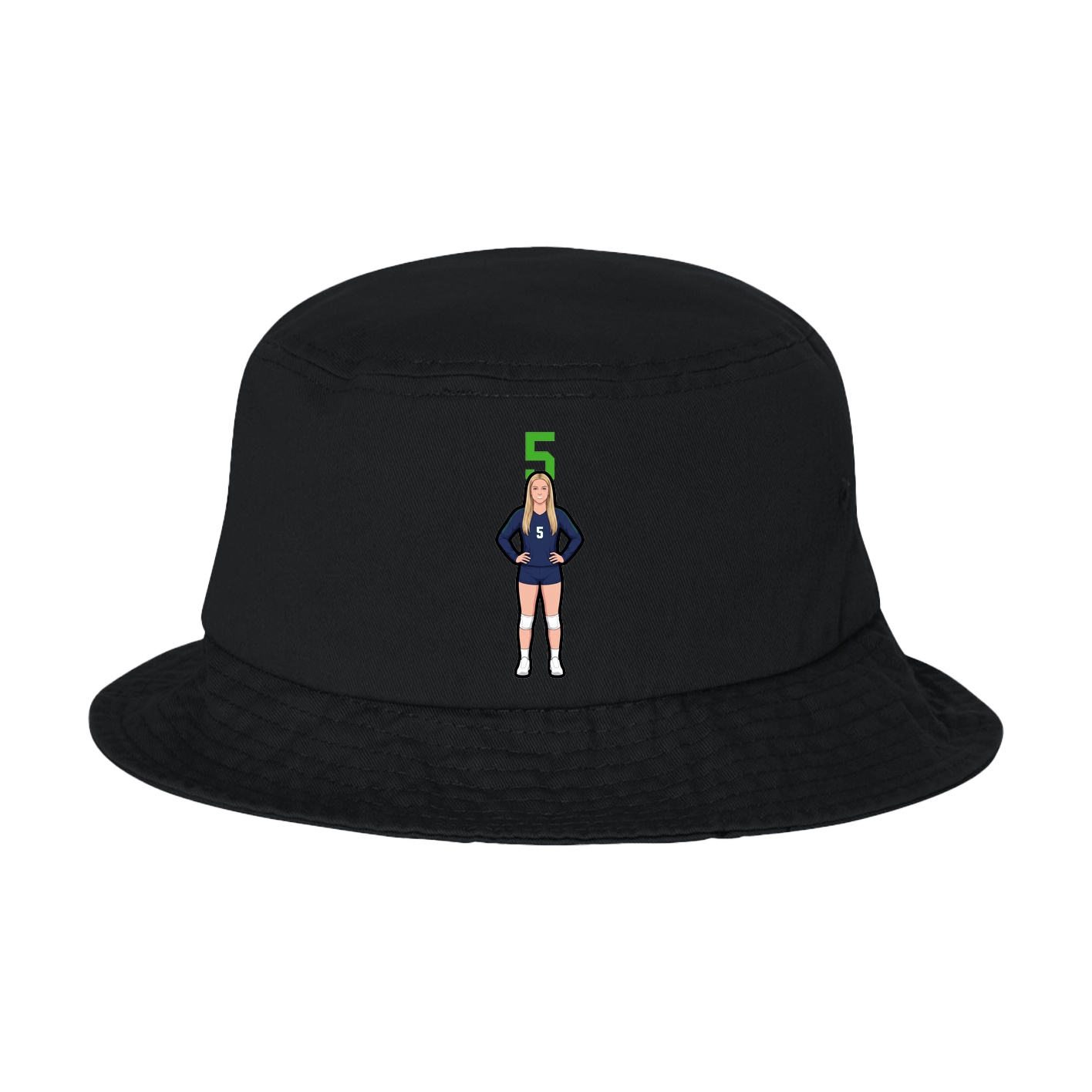 Bucket Cap — Number Top in Black