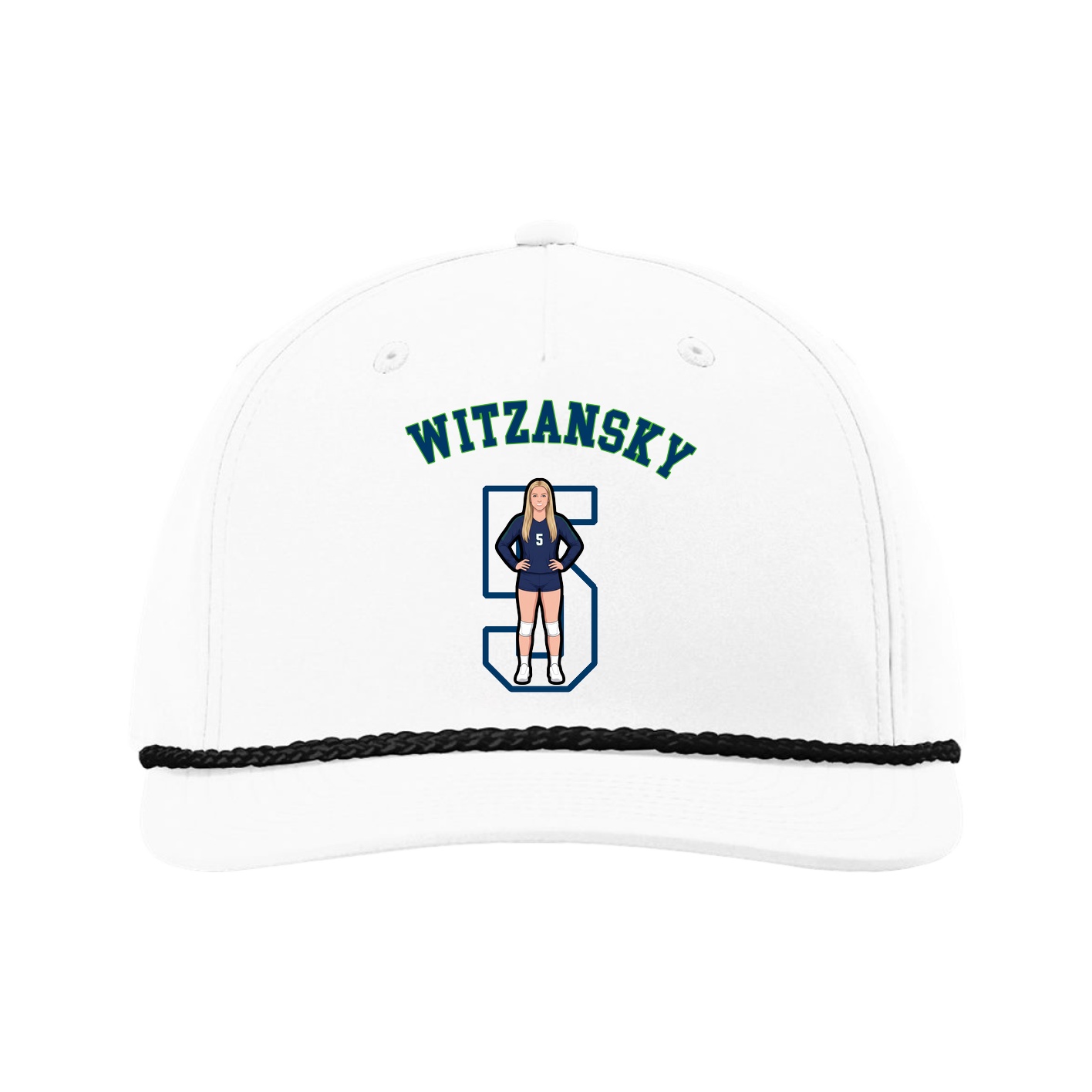 Five-Panel Classic Rope Cap — Shirsey Arch in White