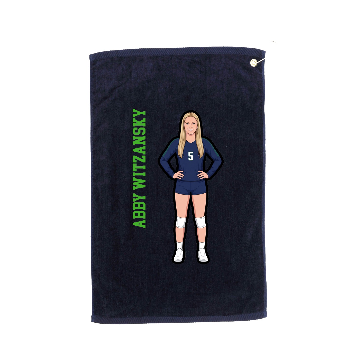 Golf Towel — Name Vertical in Navy