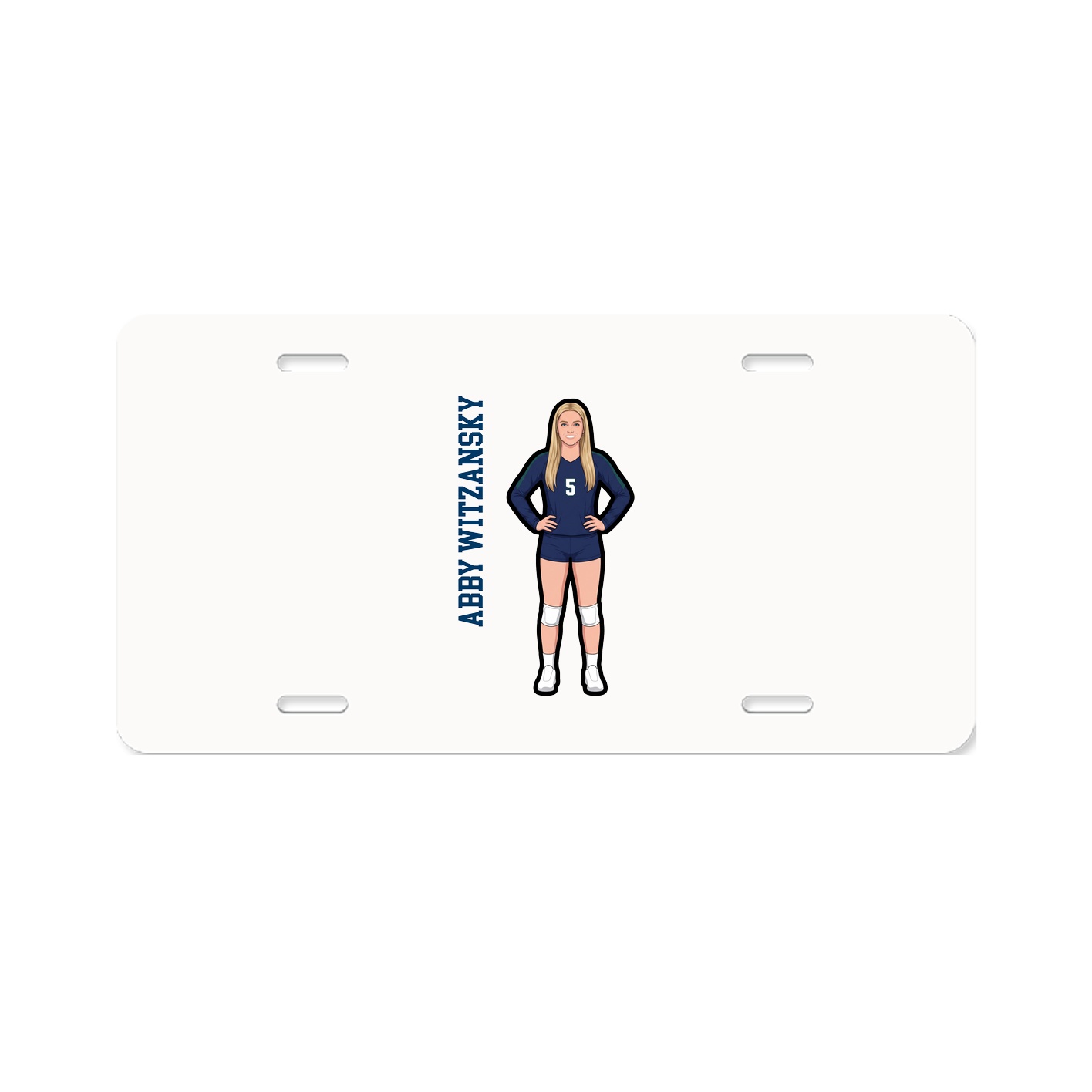 License Plate — Name Vertical in Classic