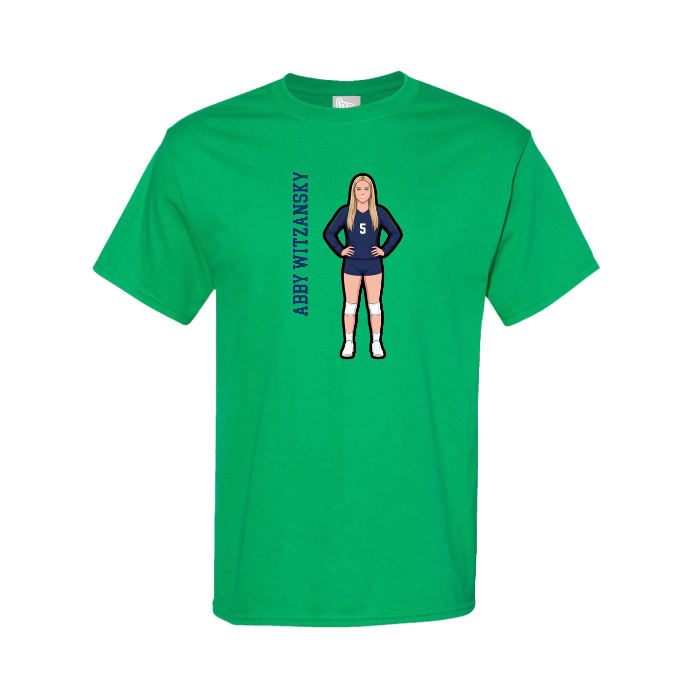 Tee — Name Vertical in Green