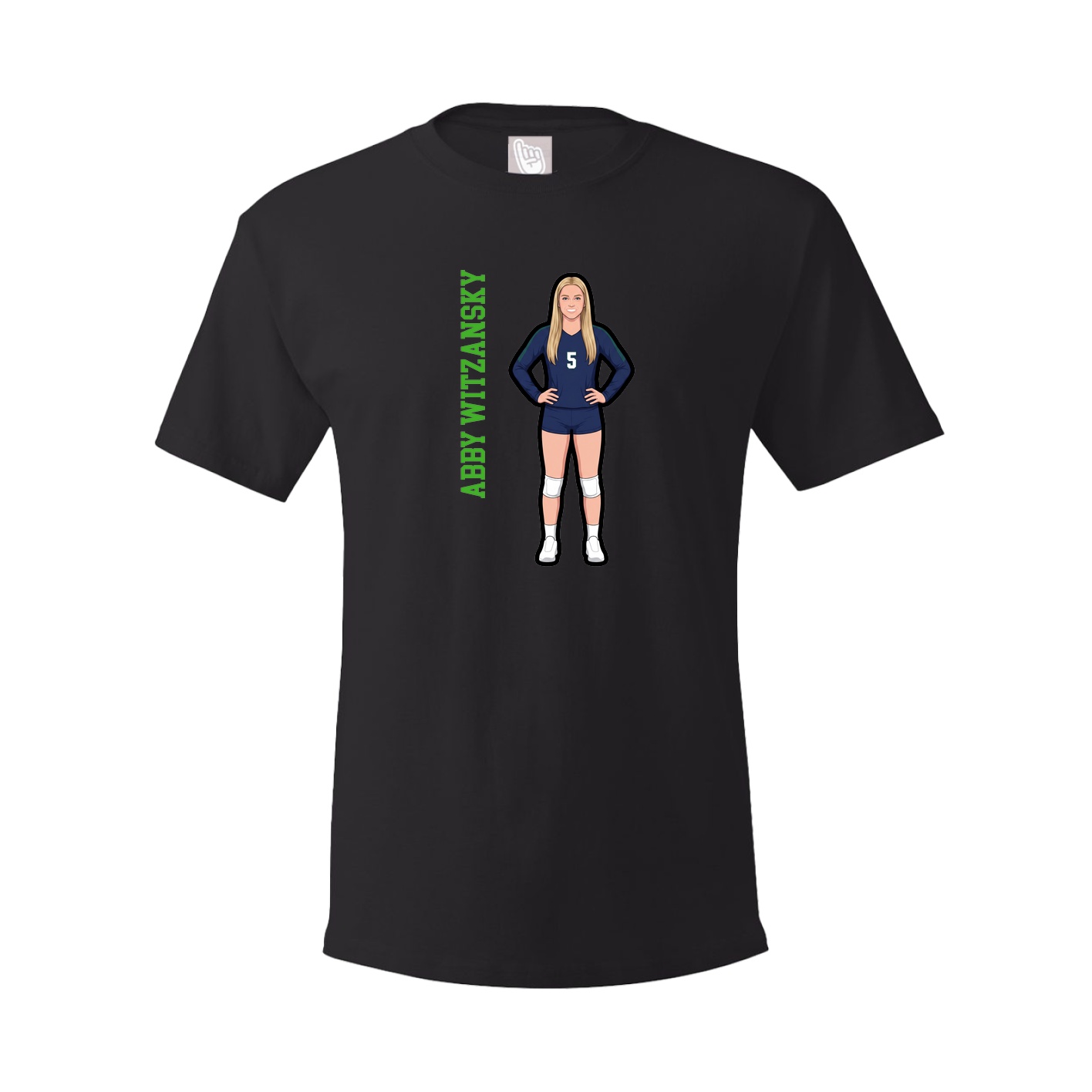 Youth Tee — Name Vertical in Black