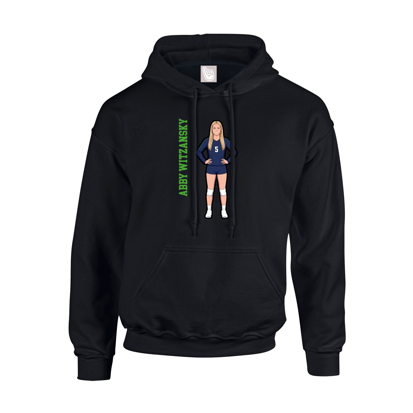 Youth Hoodie — Name Vertical in Black