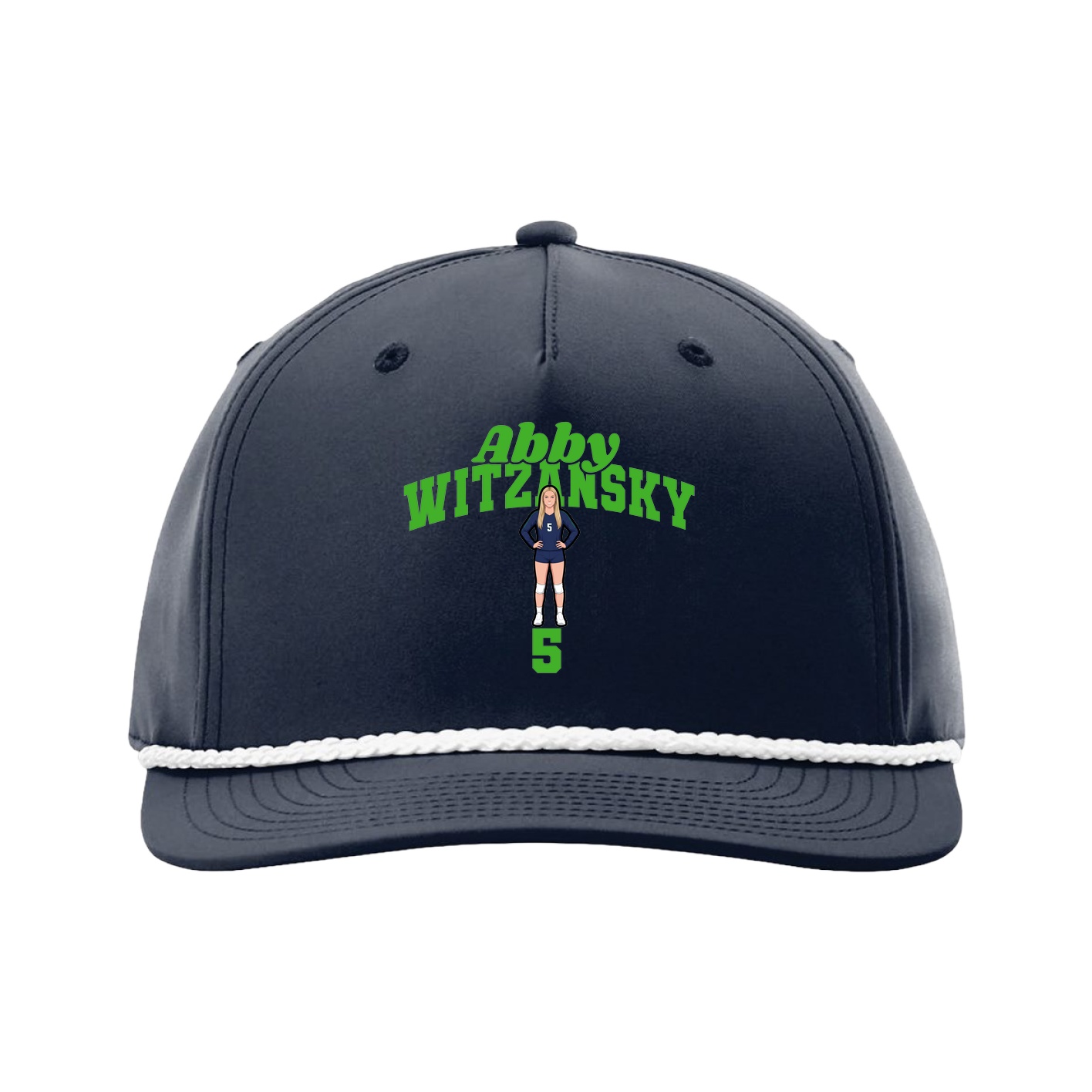 Five-Panel Classic Rope Cap — Signature Arch in Navy