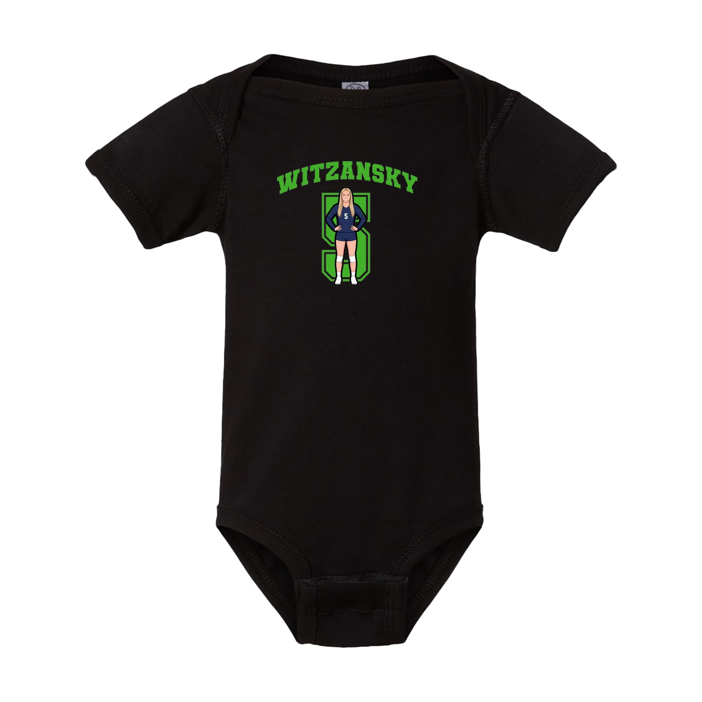 Baby Onesie — Number in Black