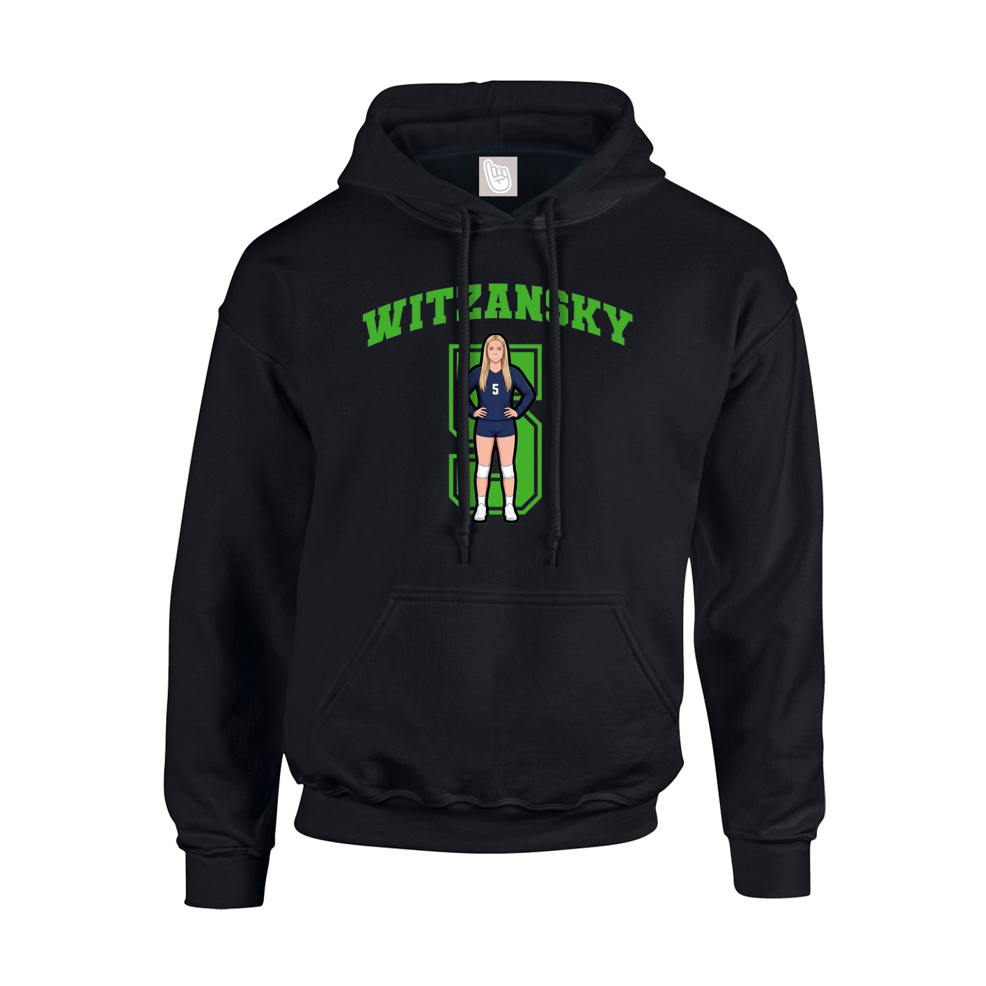 Youth Hoodie — Number in Black