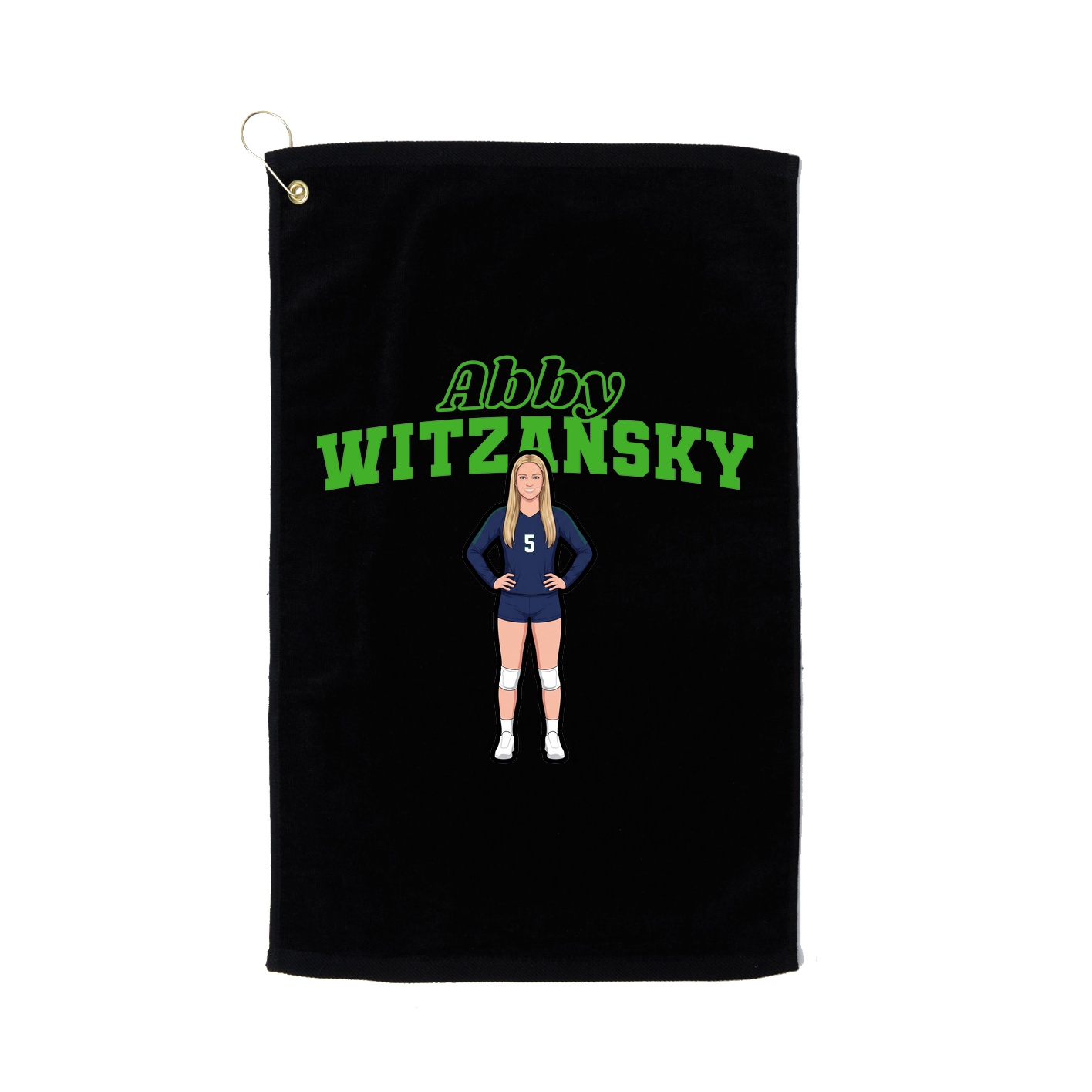 Golf Towel — Name Arch in Black