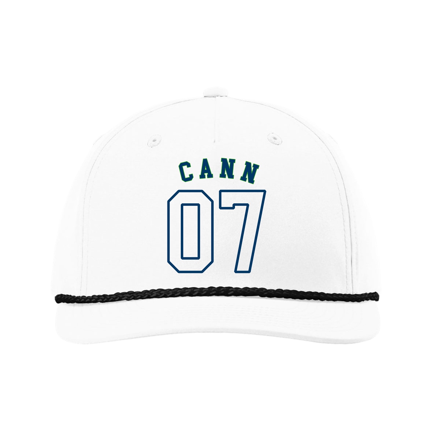 Five-Panel Classic Rope Cap — Shirsey Arch in White