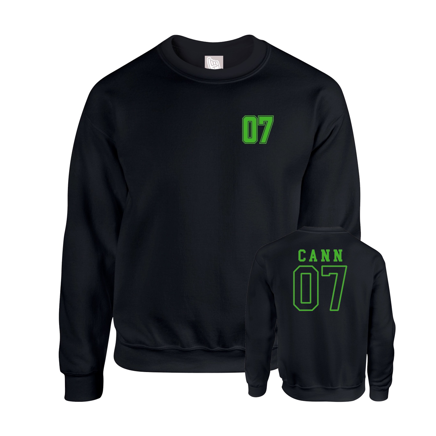 Fleece Crew — Chest Back in Black