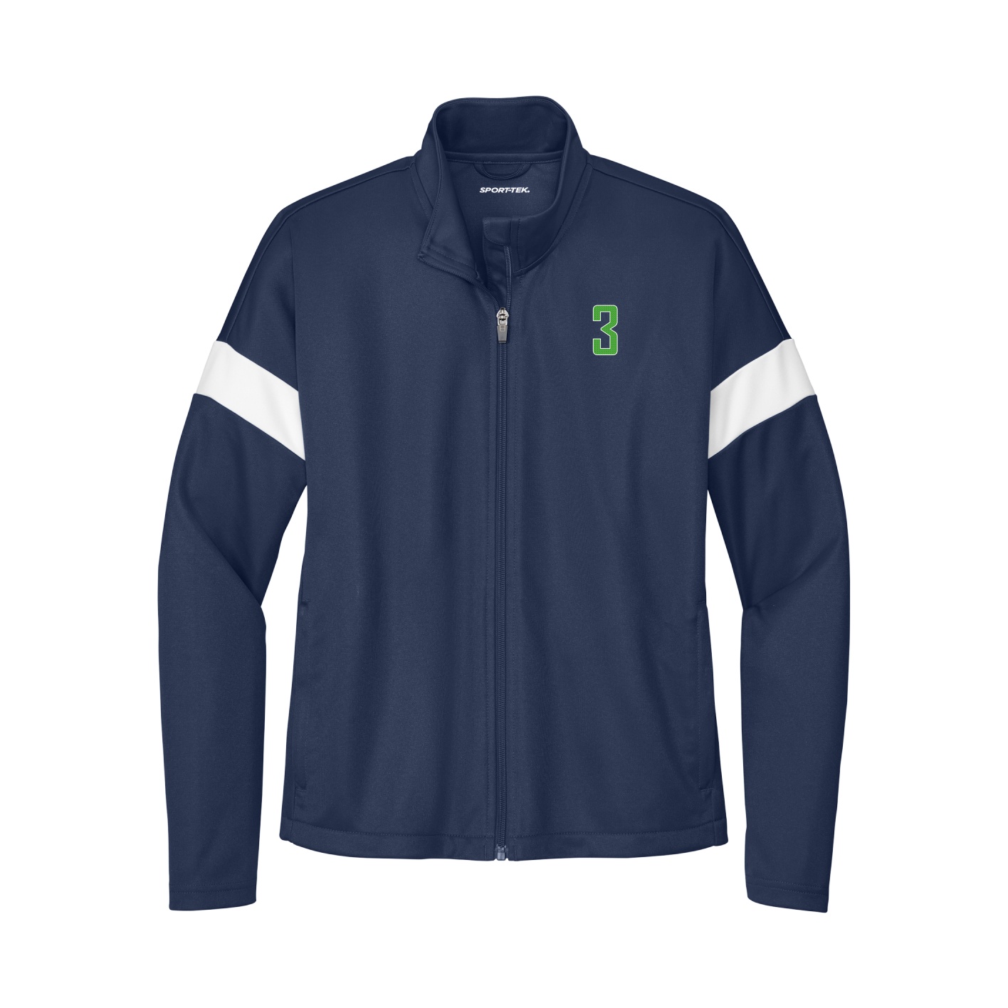 Womens Team Travel Full-Zip Jacket — Front Shirsy in Navy/White
