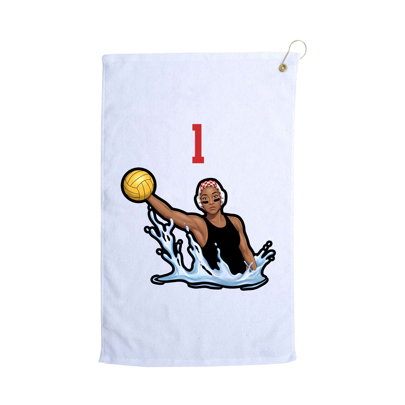 Golf Towel — Number Top in White