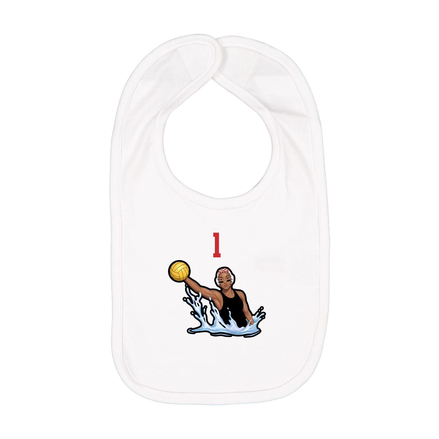 Infant Bib — Number Top in White