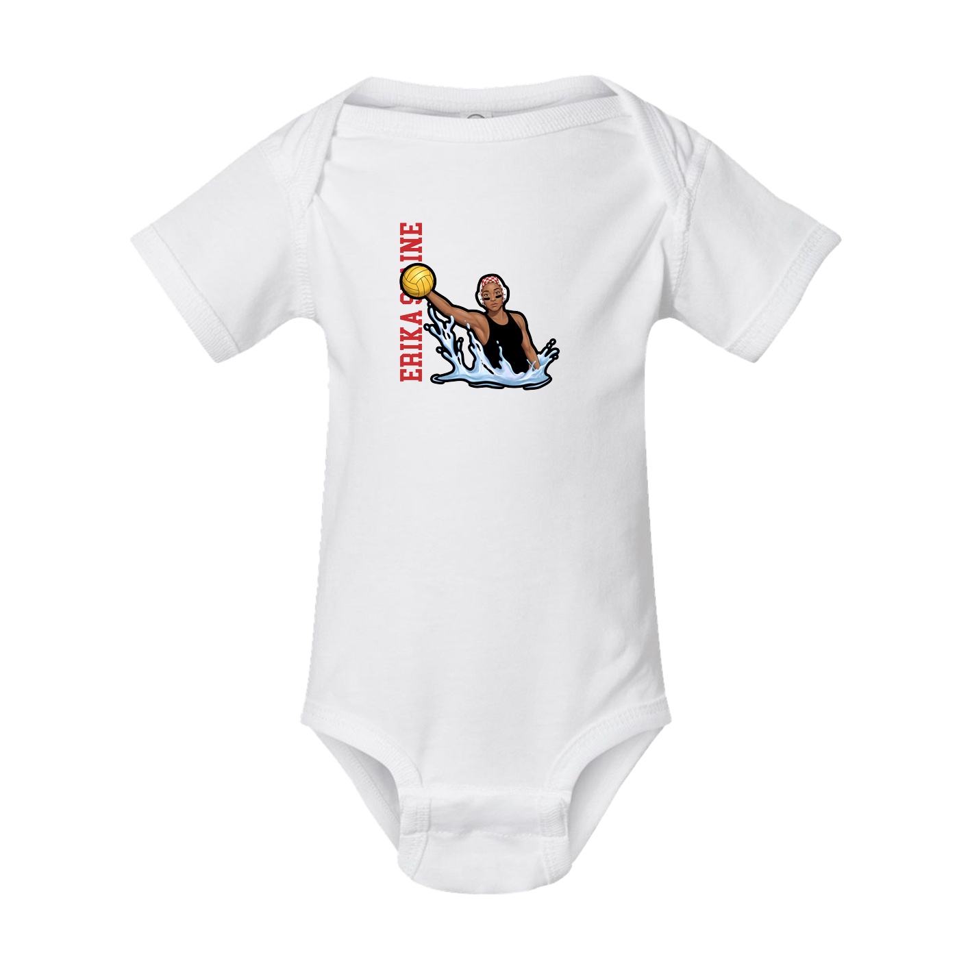 Baby Onesie — Name Vertical in White