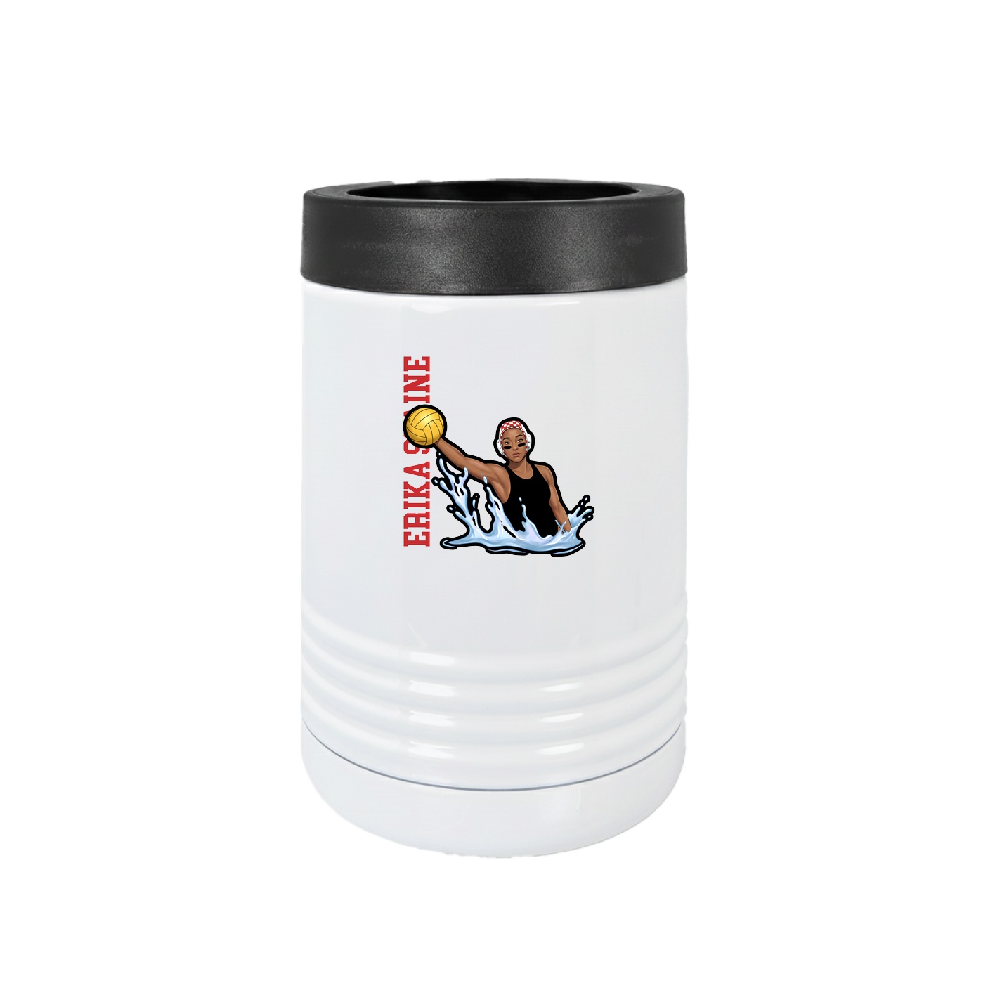 Beverage Holder — Name Vertical in White