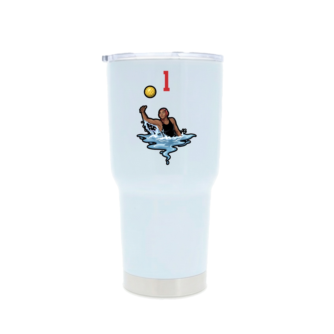 30oz Stainless Steel Tumbler — Number Top in White
