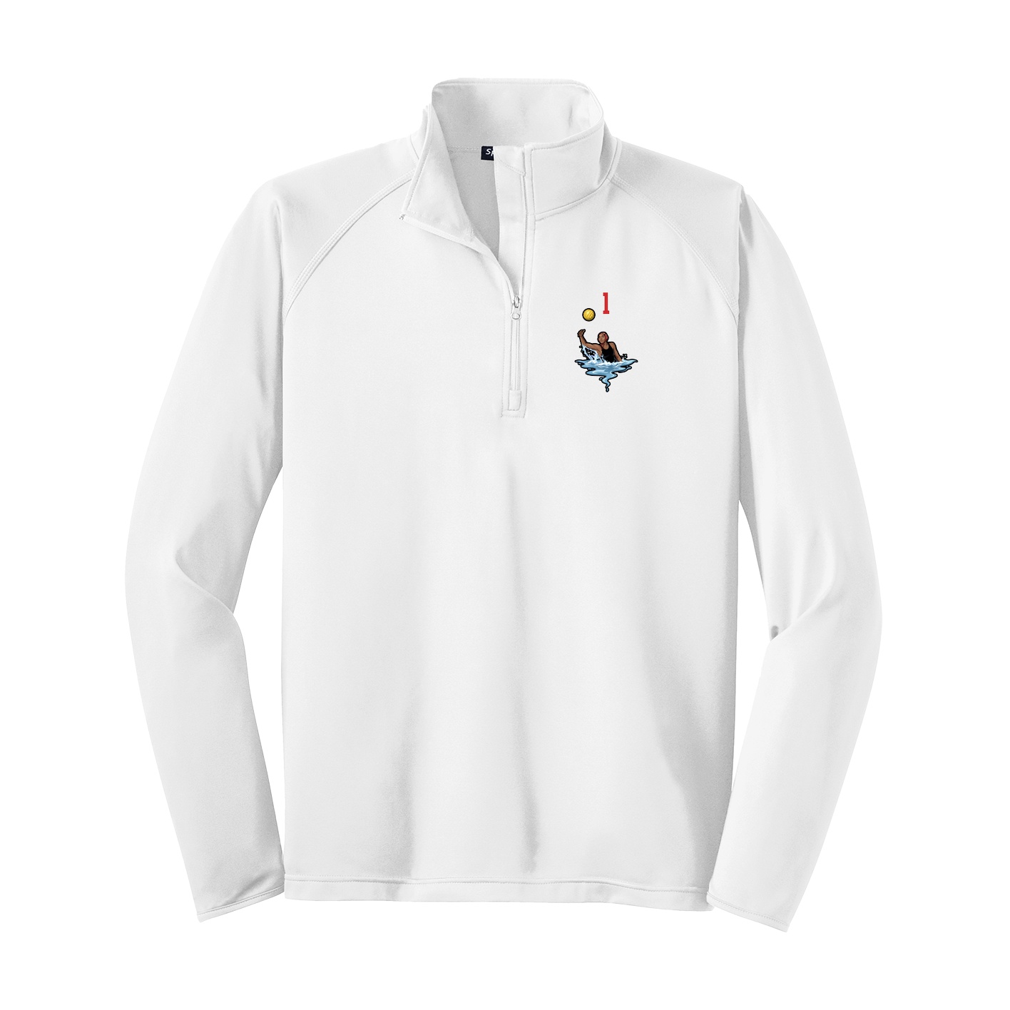 Q-Zip Pullover — Number Top in White