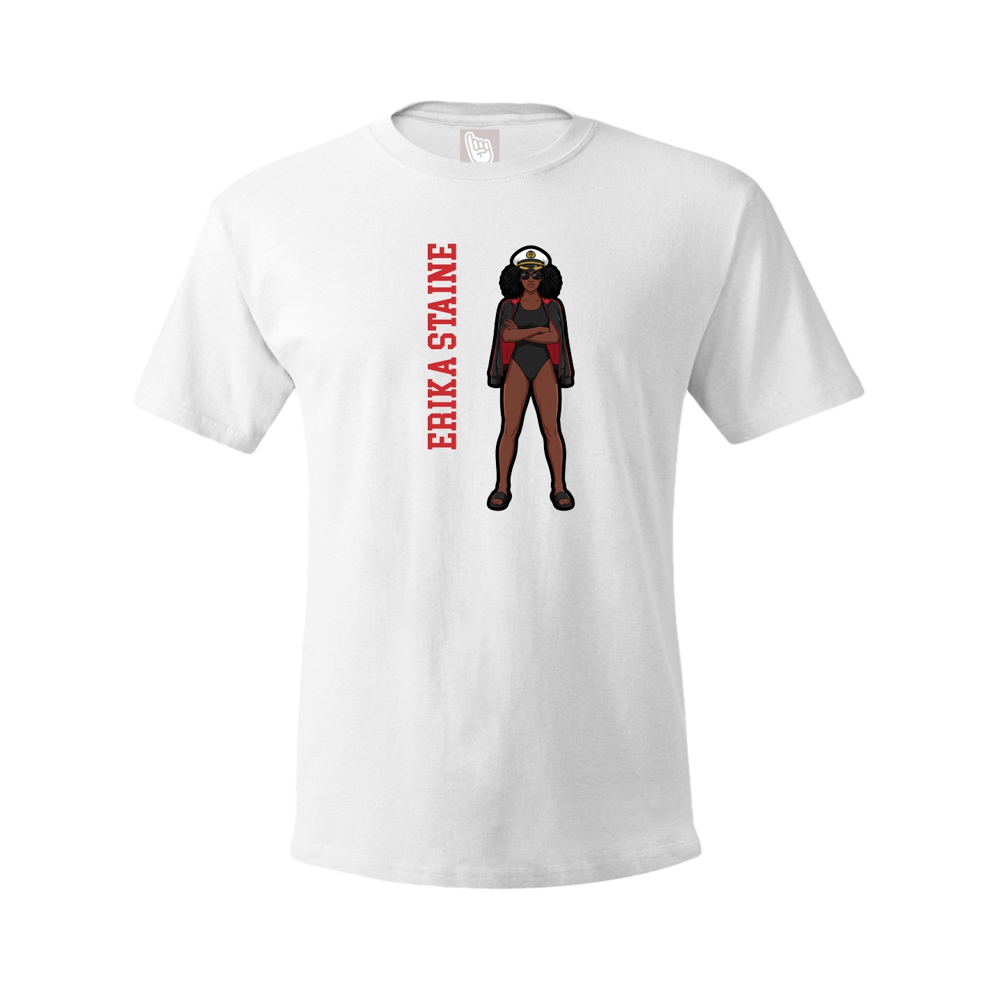 Tee — Name Vertical in White