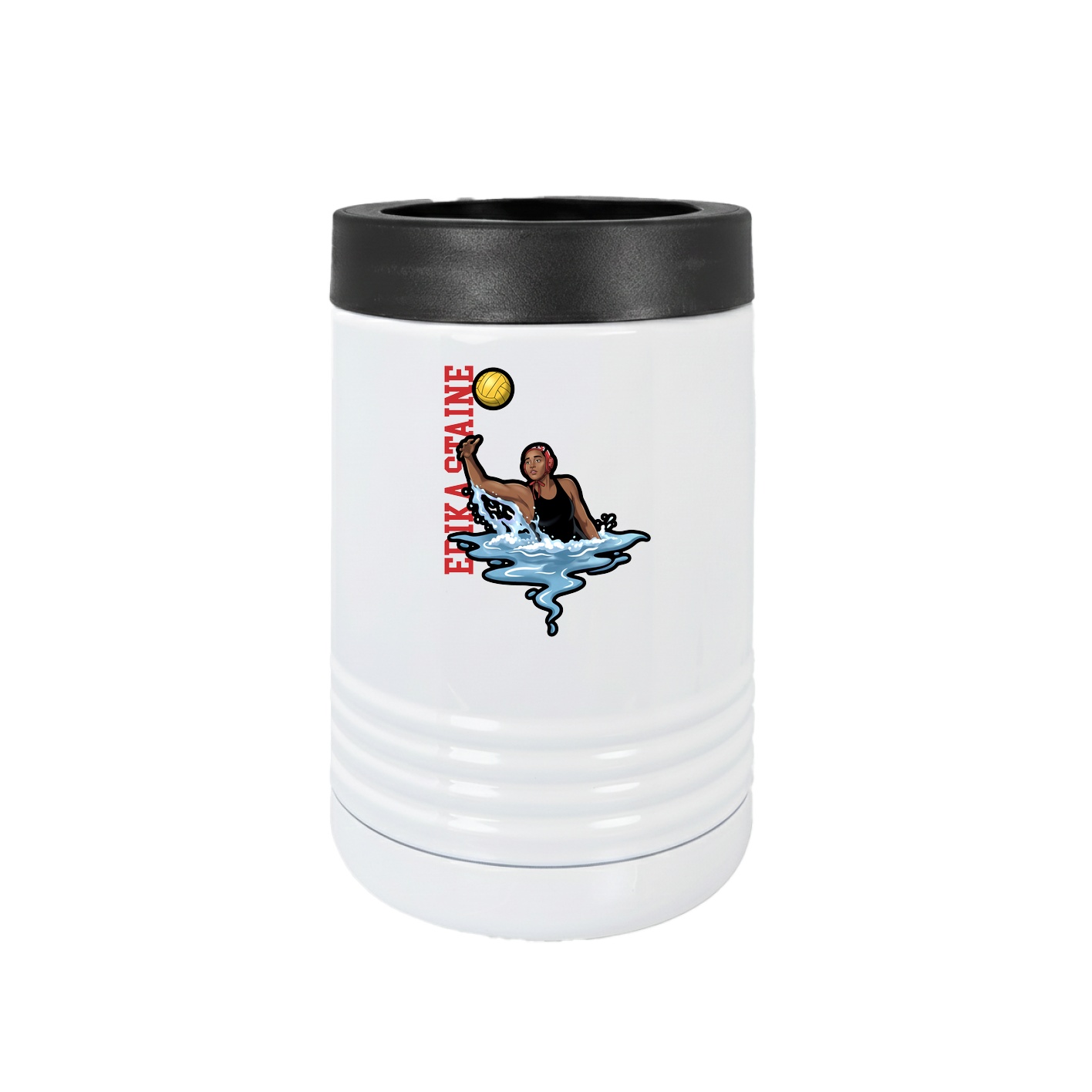 Beverage Holder — Name Vertical in White