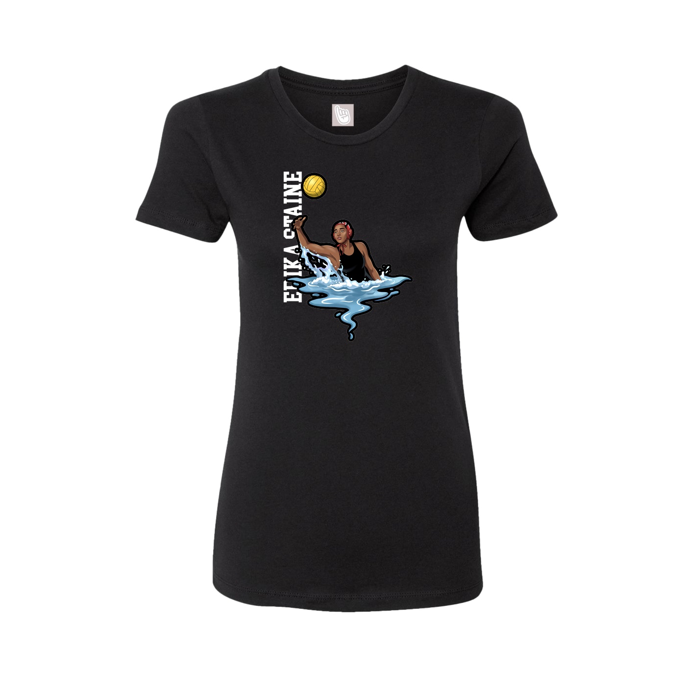 Fitted Women's Tee — Name Vertical in Black