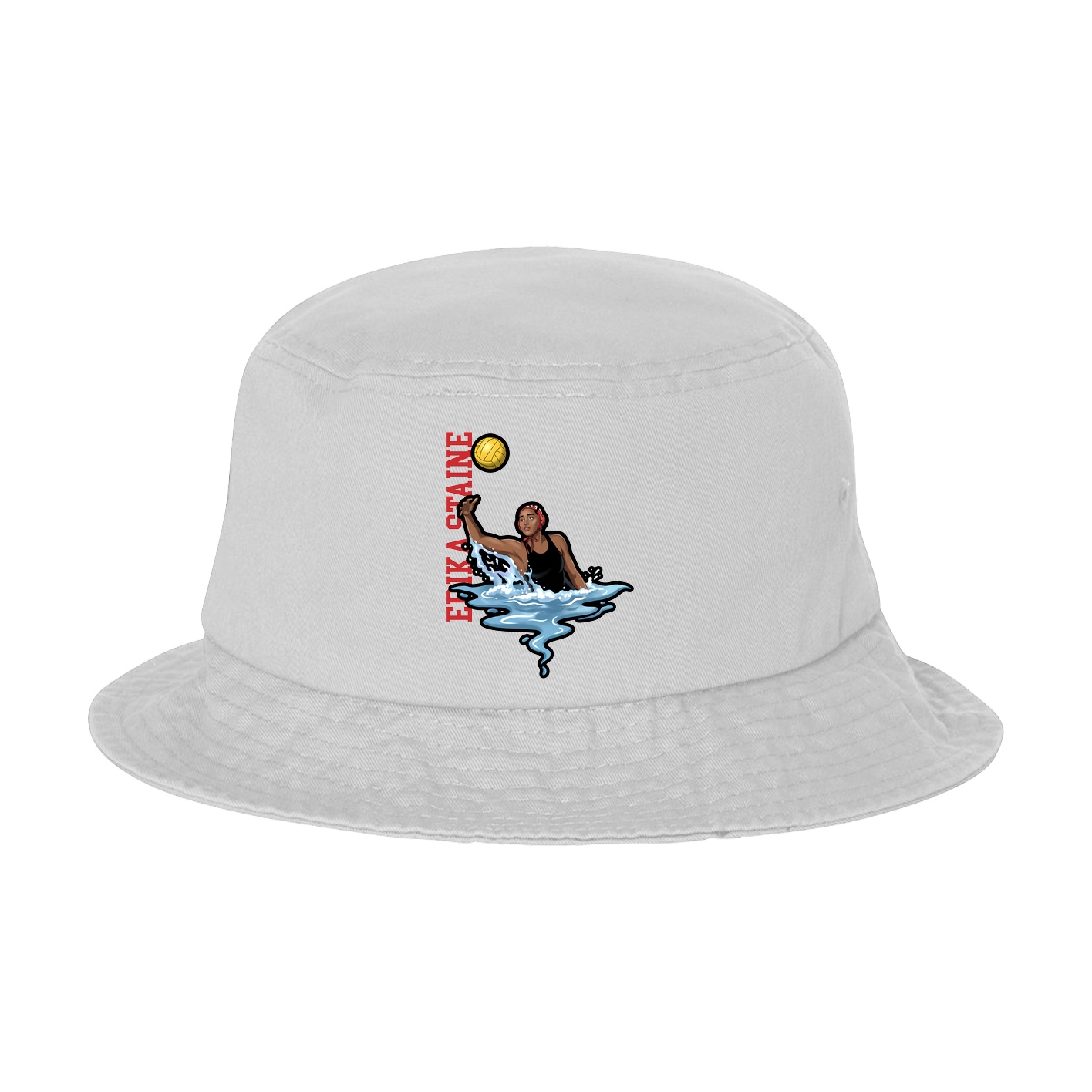 Bucket Cap — Name Vertical in White