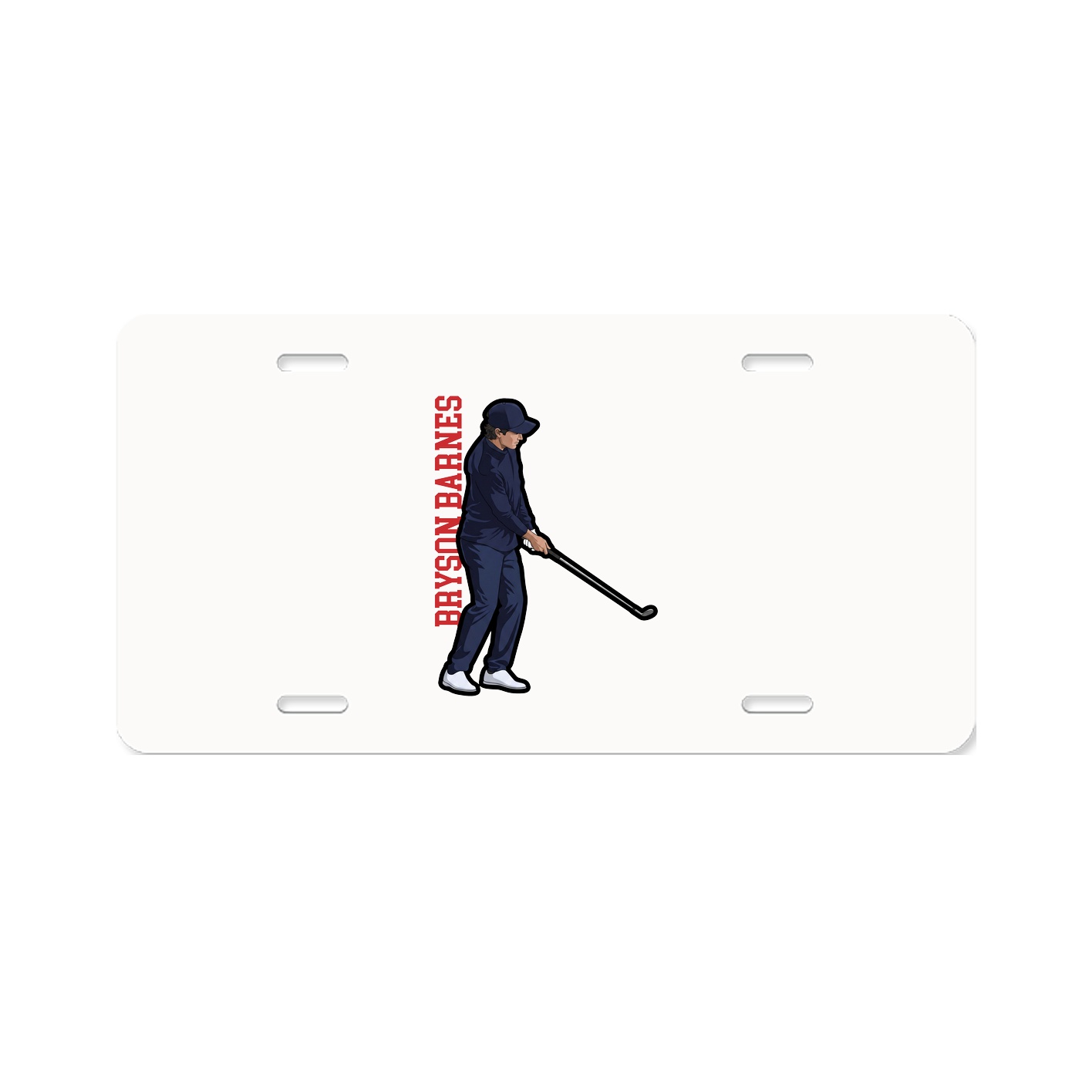 License Plate — Name Vertical in Classic