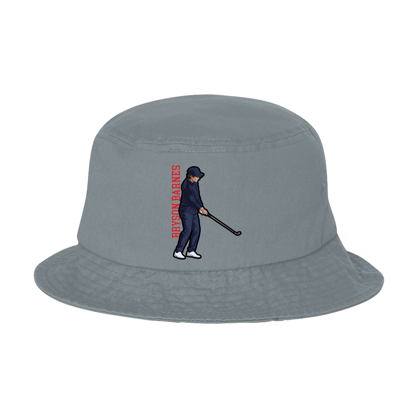 Bucket Cap — Name Vertical in Grey