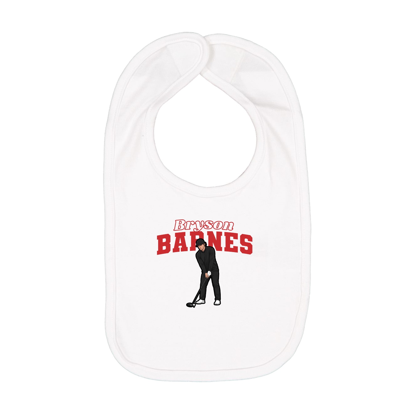 Infant Bib — Name Arch in White