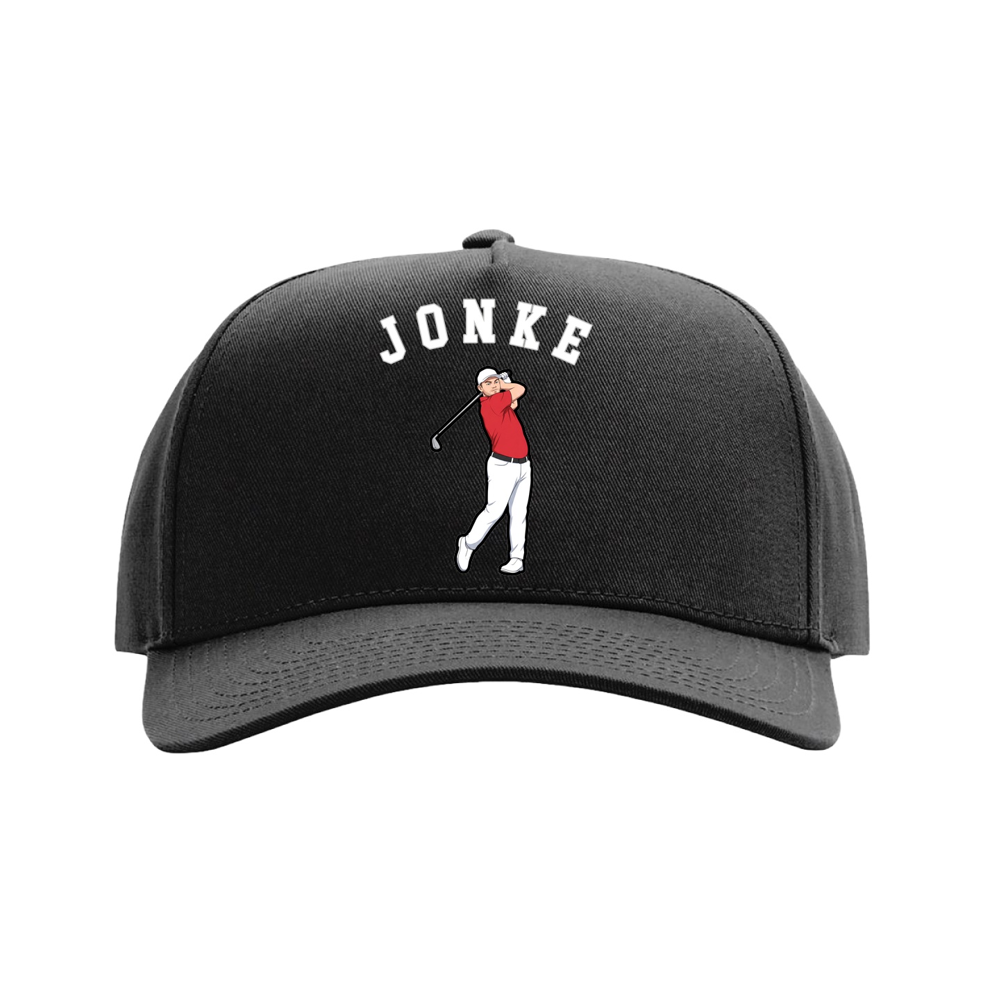 Full Fabric Five-Panel Champ Cap — Shirsey Arch in Black