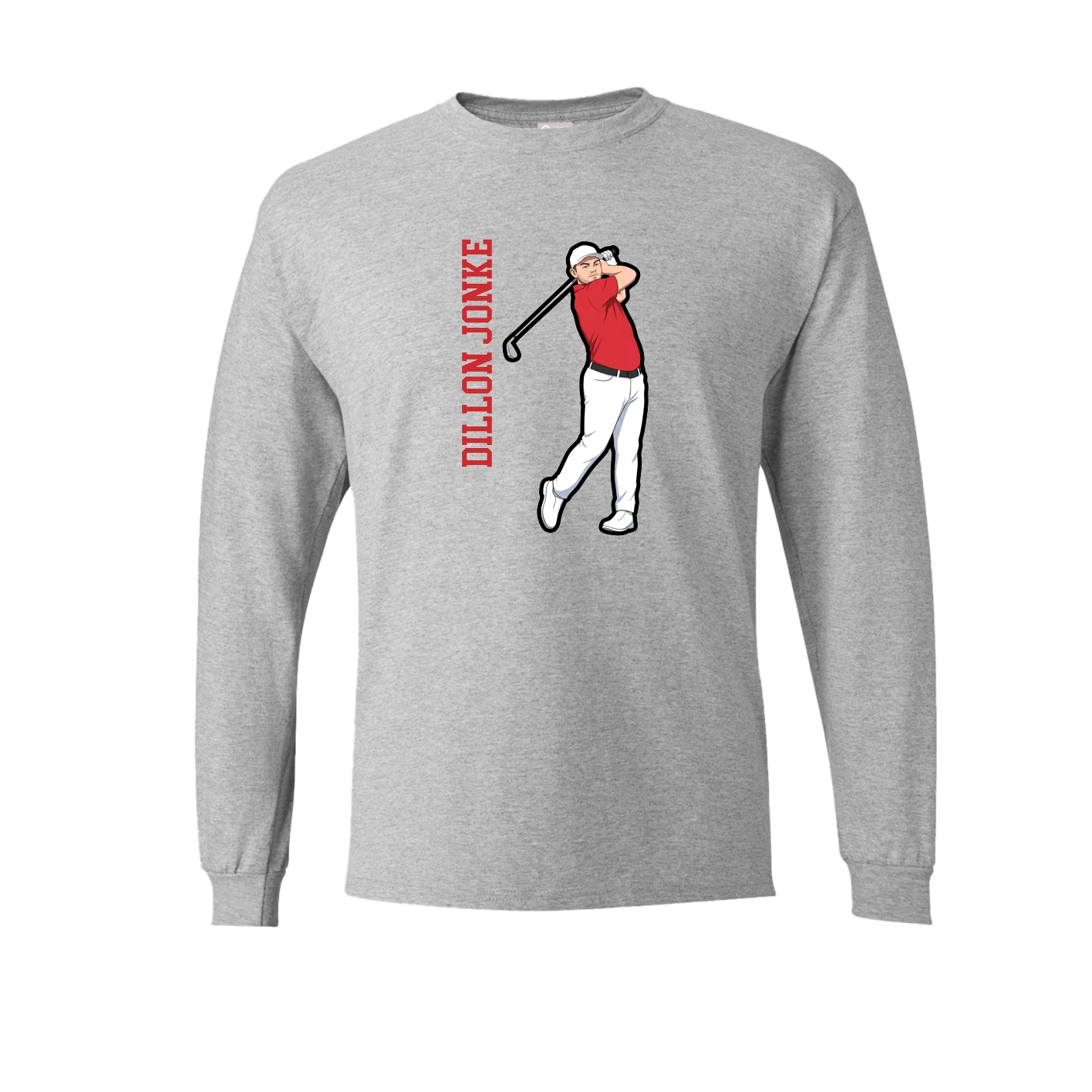 Long Sleeve Tee — Name Vertical in Grey