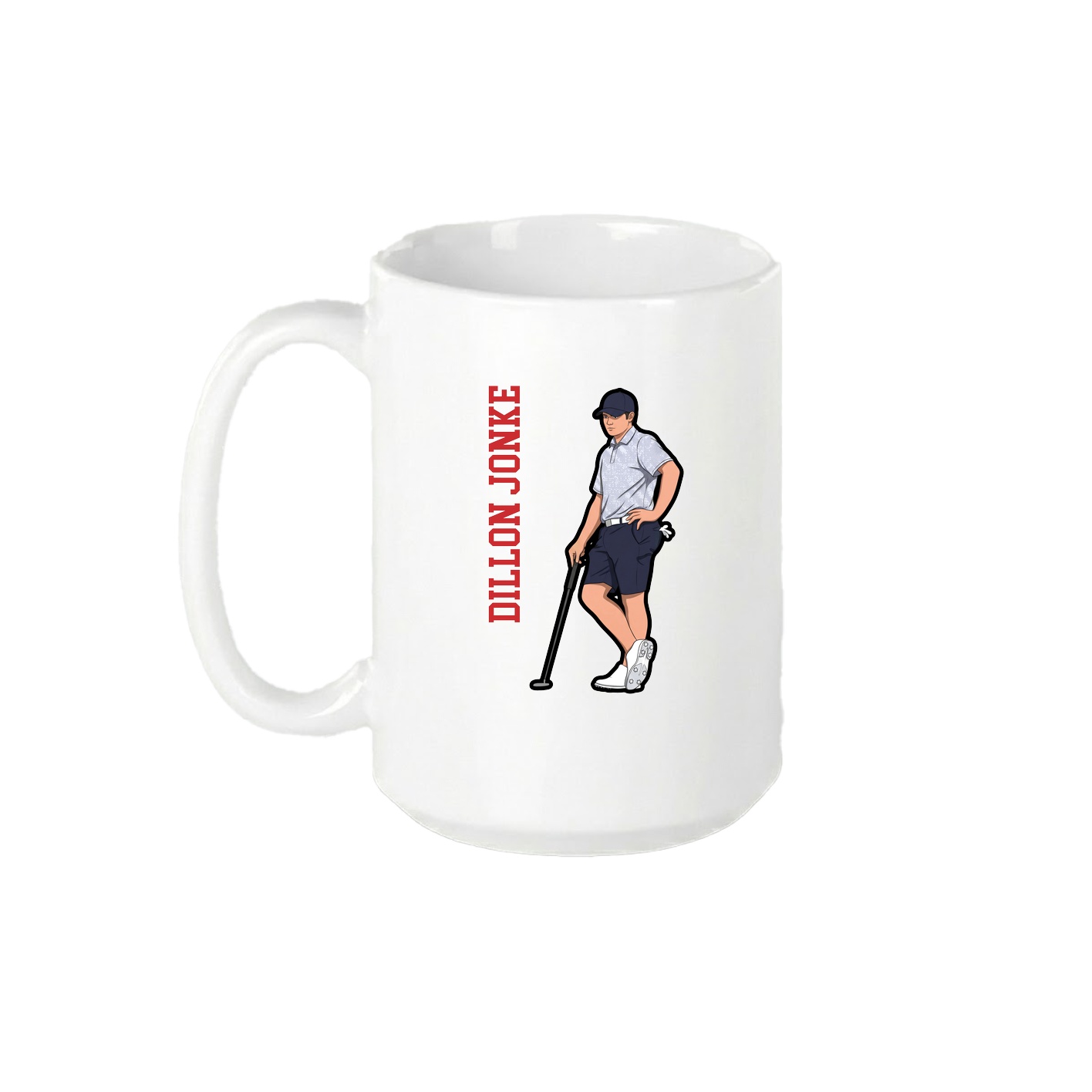 15oz Coffee Mug — Name Vertical in White