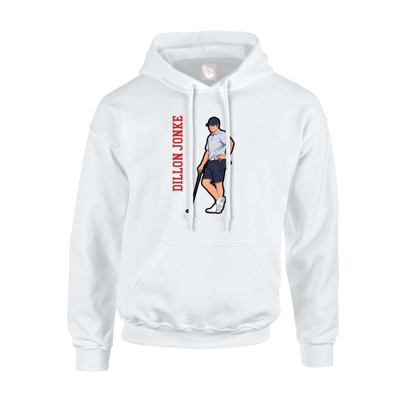 Youth Hoodie — Name Vertical in White