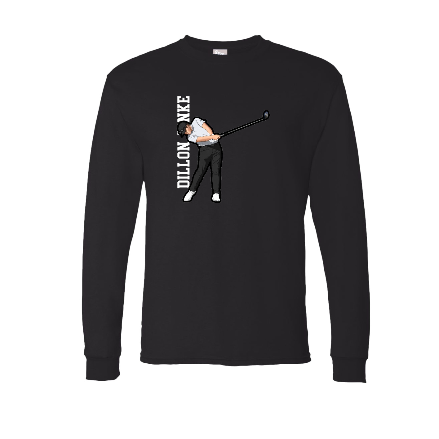 Long Sleeve Tee — Name Vertical in Black