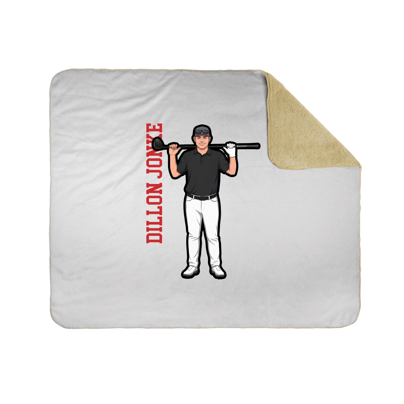 Throw Blanket — Name Vertical in White