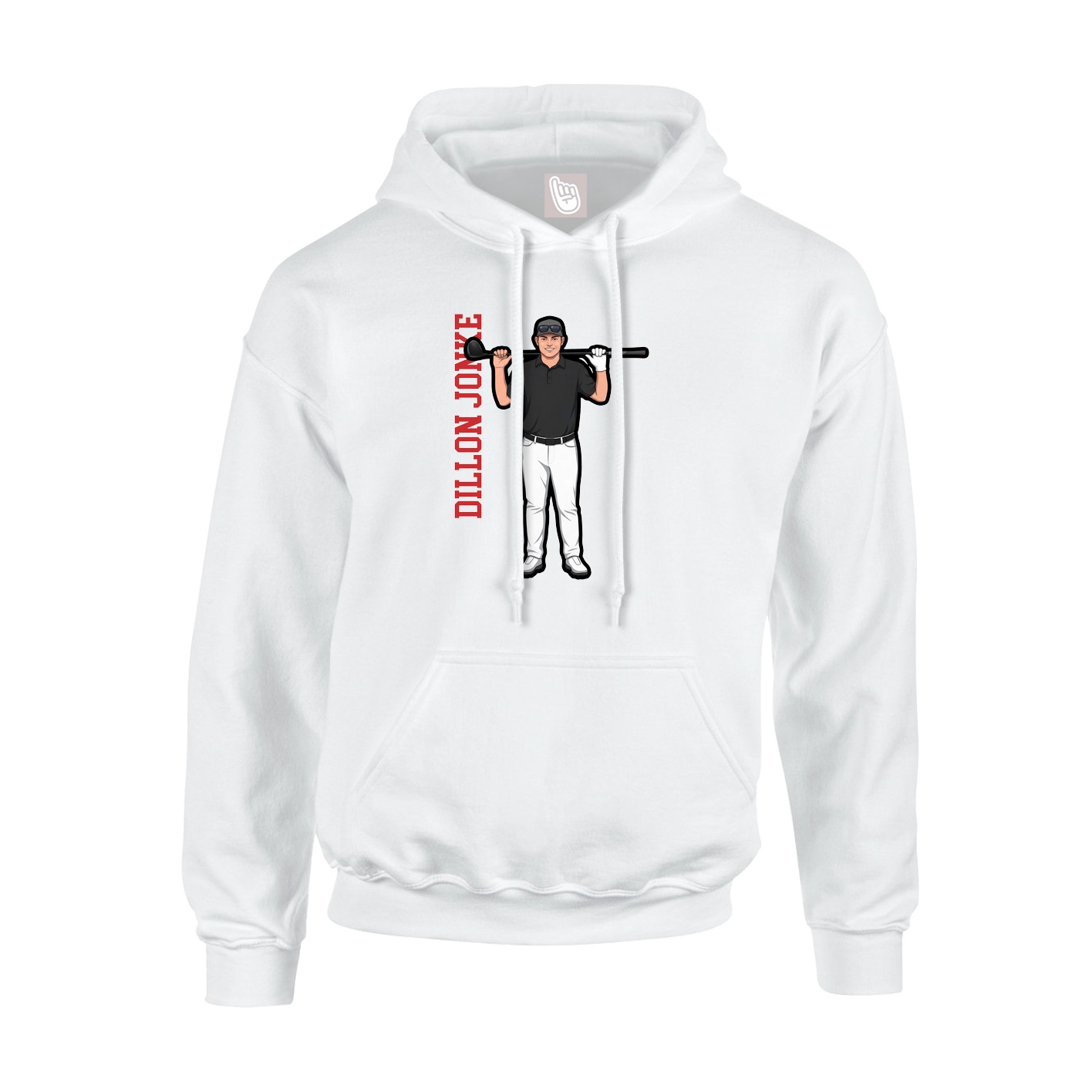 Hoodie — Name Vertical in White