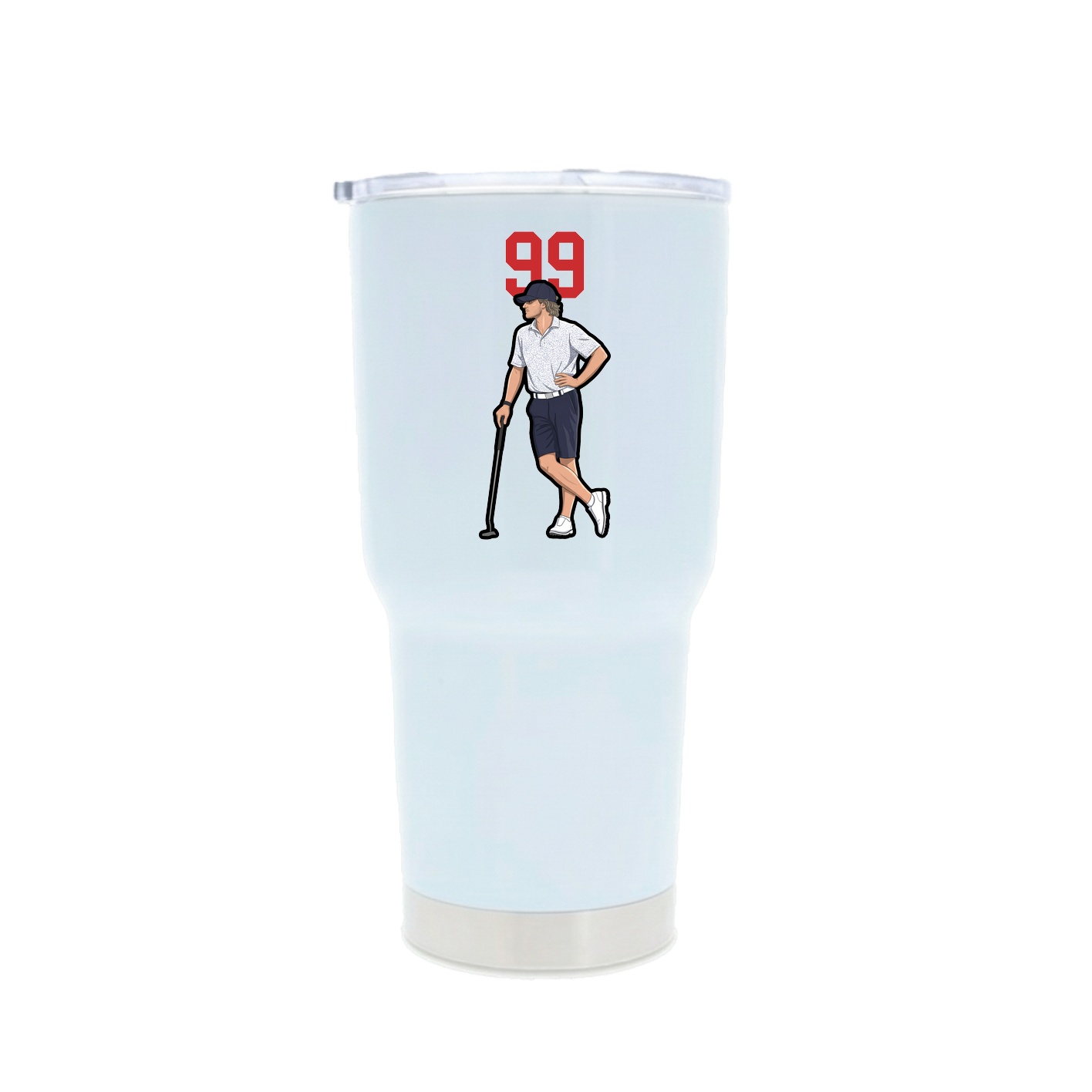 30oz Stainless Steel Tumbler — Number Top in White