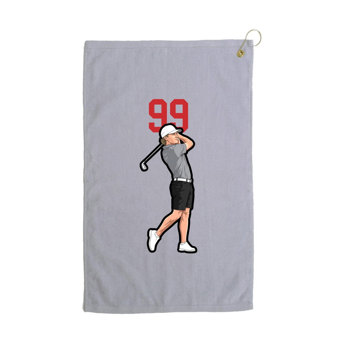 Golf Towel — Number Top in Grey